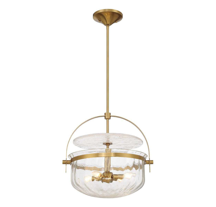 Savoy House - 6-4723-4-322 - Four Light Convertible Semi-Flush/Pendant - Denmar - Warm Brass