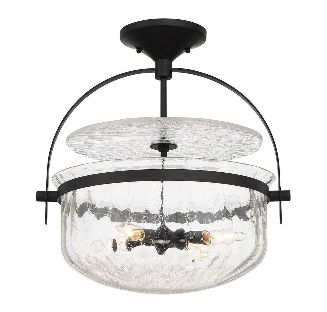 Savoy House - 6-4723-4-89 - Four Light Convertible Semi-Flush/Pendant - Denmar - Matte Black