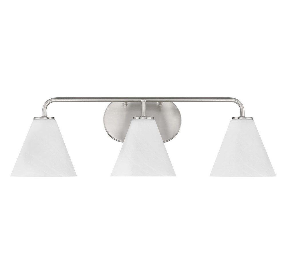 Blair Three Light Bathroom Vanity in Satin Nickel Savoy House