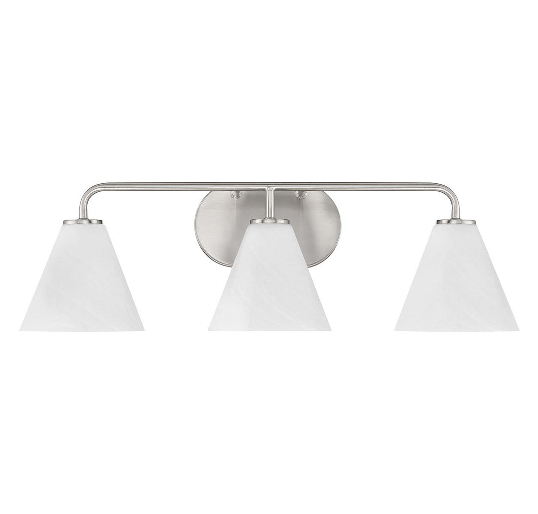 Blair Three Light Bathroom Vanity in Satin Nickel Savoy House