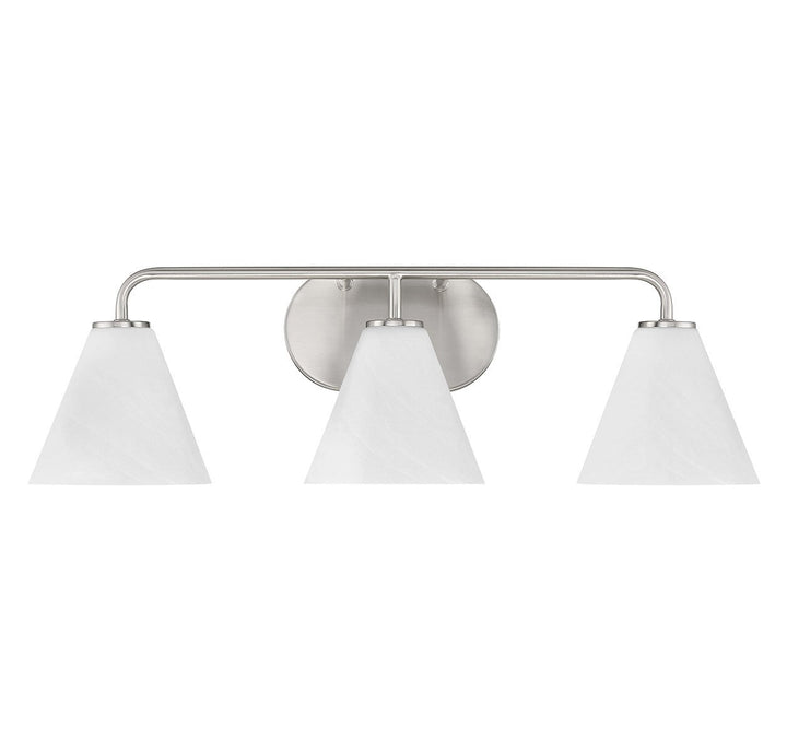 Blair Three Light Bathroom Vanity in Satin Nickel Savoy House