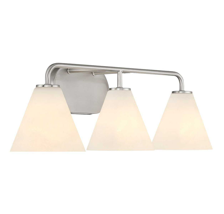 Blair Three Light Bathroom Vanity in Satin Nickel Savoy House