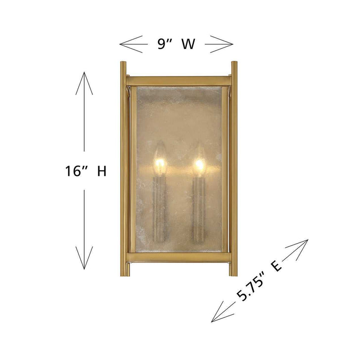Jacobs Two Light Wall Sconce in Warm Brass Savoy House