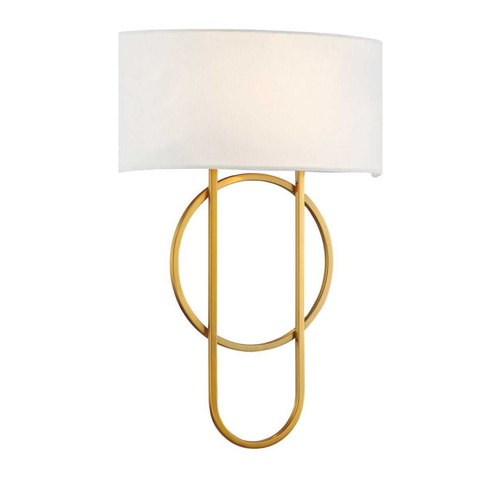 Tempe Two Light Wall Sconce in Warm Brass Savoy House
