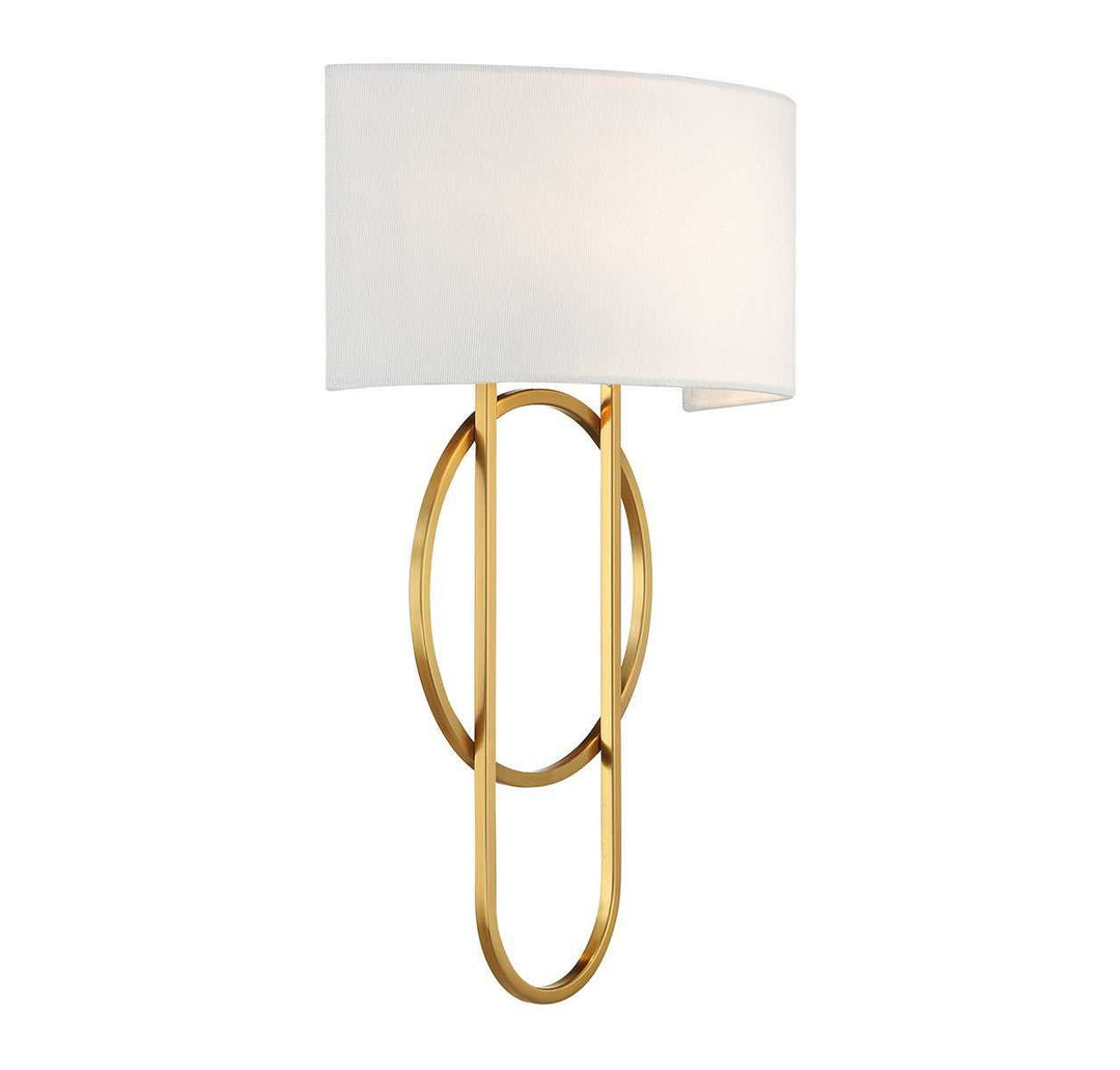 Tempe Two Light Wall Sconce in Warm Brass Savoy House