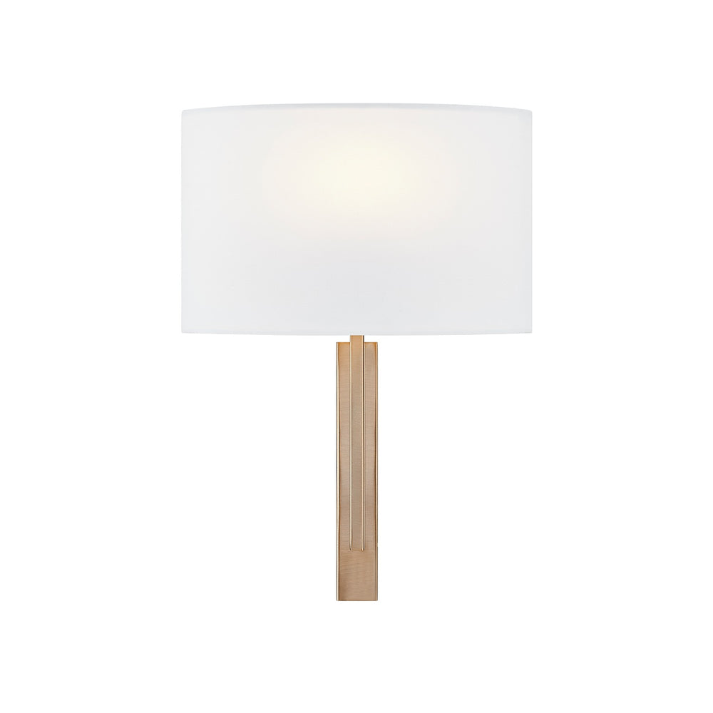 Justice Designs - FAB-4332-WHTE-BRSS - One Light Wall Sconce - Textile - Brushed Brass