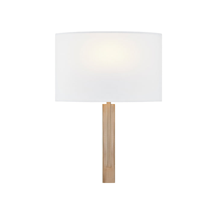 Justice Designs - FAB-4332-WHTE-BRSS - One Light Wall Sconce - Textile - Brushed Brass