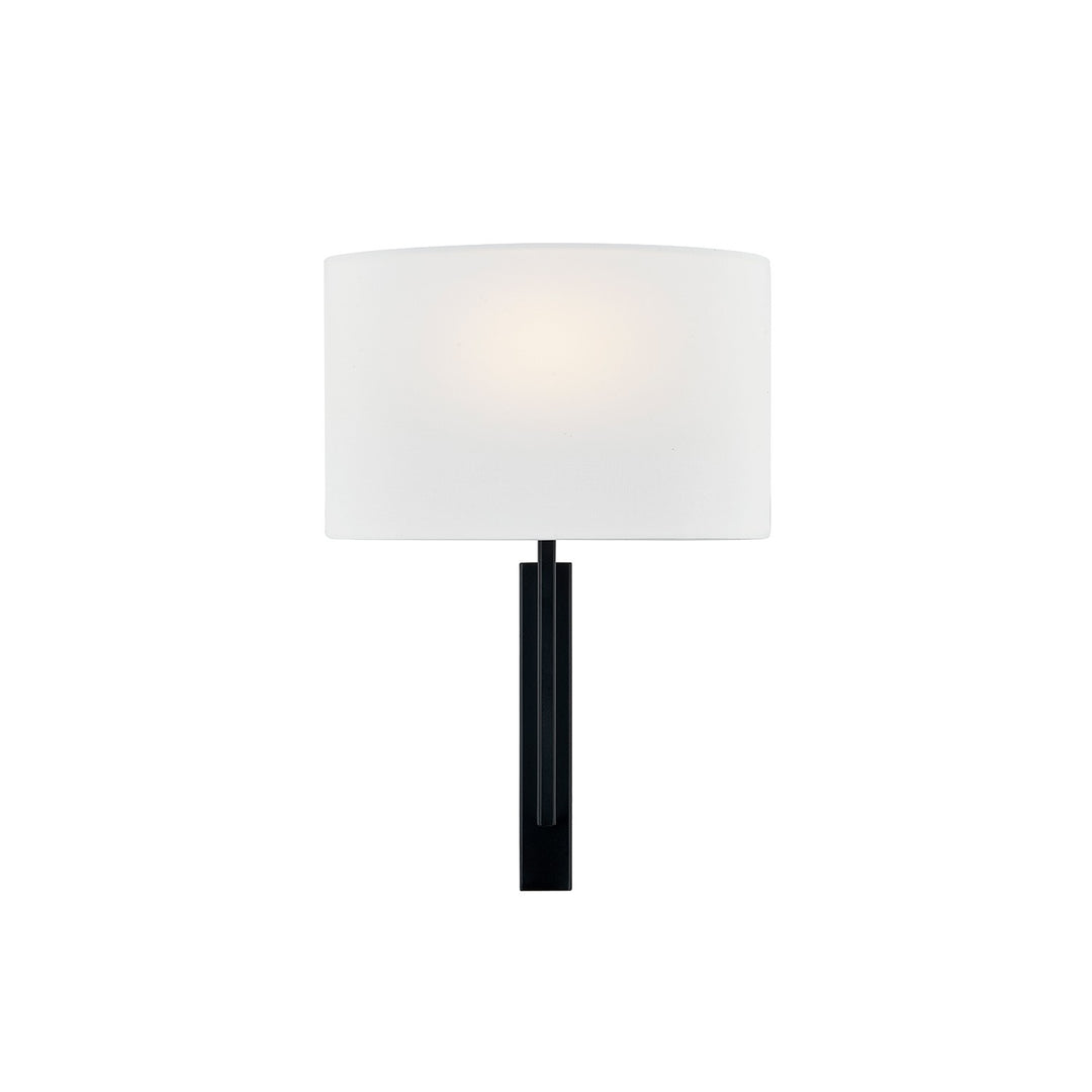 Justice Designs - FAB-4332-WHTE-MBLK - One Light Wall Sconce - Textile - Matte Black