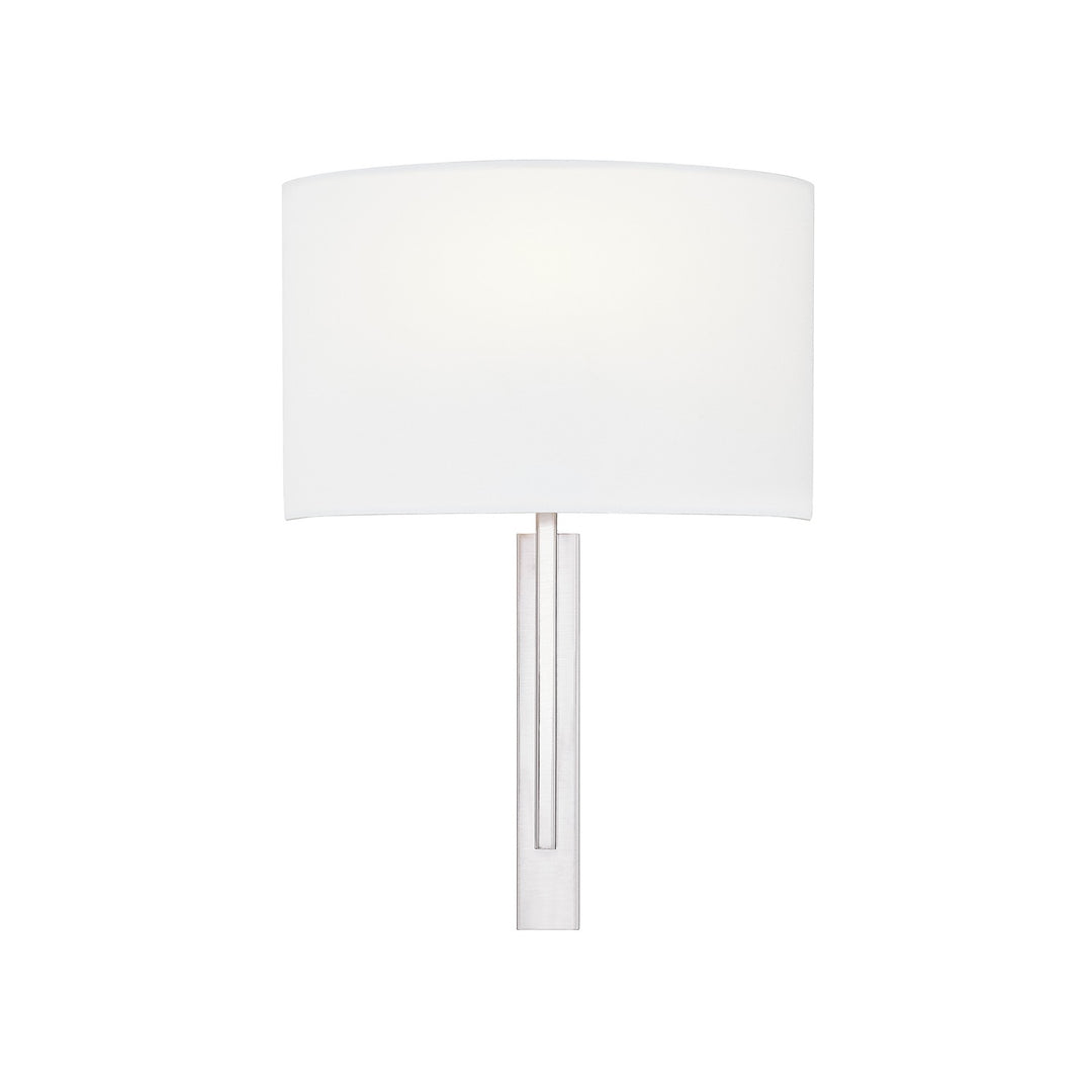 Justice Designs - FAB-4332-WHTE-NCKL - One Light Wall Sconce - Textile - Brushed Nickel