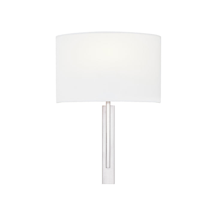 Justice Designs - FAB-4332-WHTE-NCKL - One Light Wall Sconce - Textile - Brushed Nickel