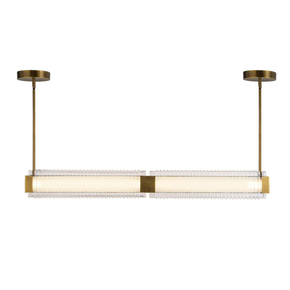 Alora Canada - LP374247VBCR-UNV - LED Linear Pendant - Alai - Vintage Brass/Ribbed Glass