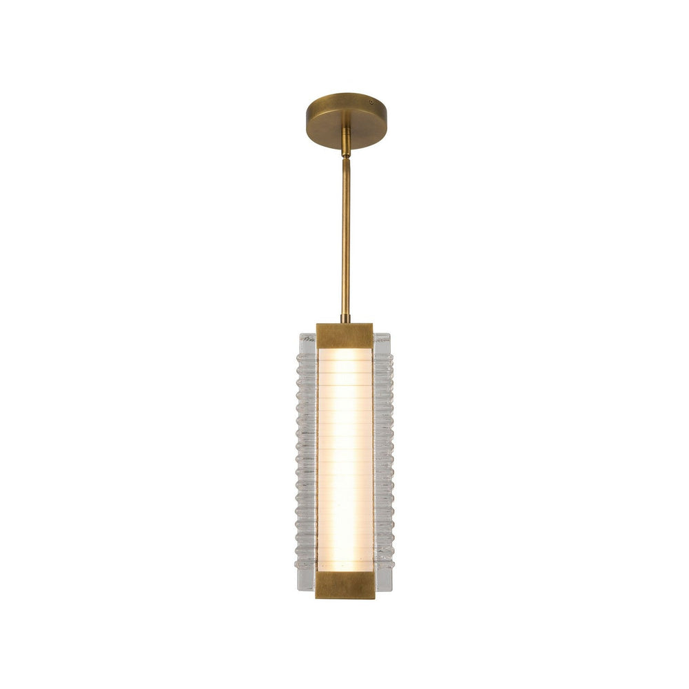Alora Canada - PD374316VBCR-UNV - LED Pendant - Alai - Vintage Brass/Ribbed Glass