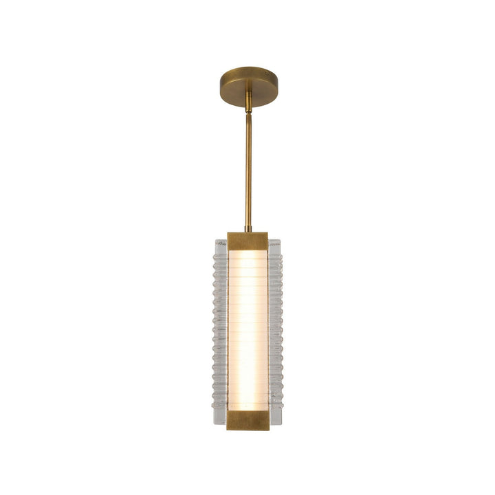 Alora Canada - PD374316VBCR-UNV - LED Pendant - Alai - Vintage Brass/Ribbed Glass
