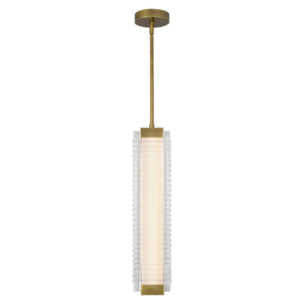 Alora Canada - PD374624VBCR-UNV - LED Pendant - Alai - Vintage Brass/Ribbed Glass