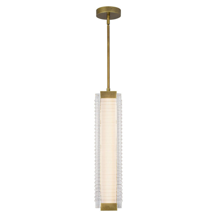 Alora Canada - PD374624VBCR-UNV - LED Pendant - Alai - Vintage Brass/Ribbed Glass
