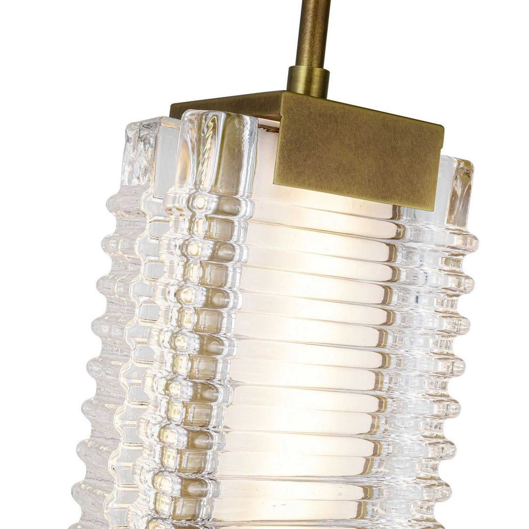 Alora Canada - PD374624VBCR-UNV - LED Pendant - Alai - Vintage Brass/Ribbed Glass