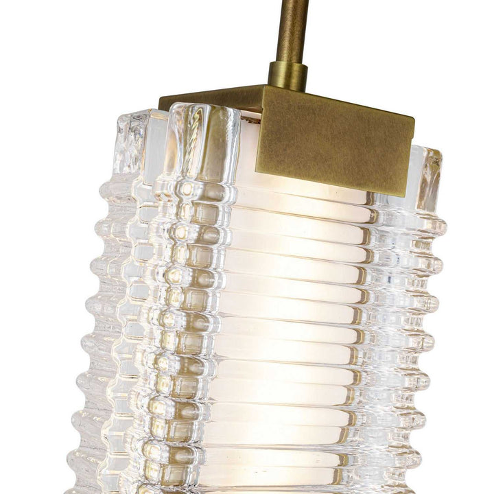 Alora Canada - PD374624VBCR-UNV - LED Pendant - Alai - Vintage Brass/Ribbed Glass
