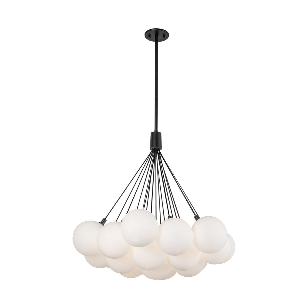 Kuzco Canada - CH3128-BK/OP - LED Chandelier - Bolla - Black/Opal Glass