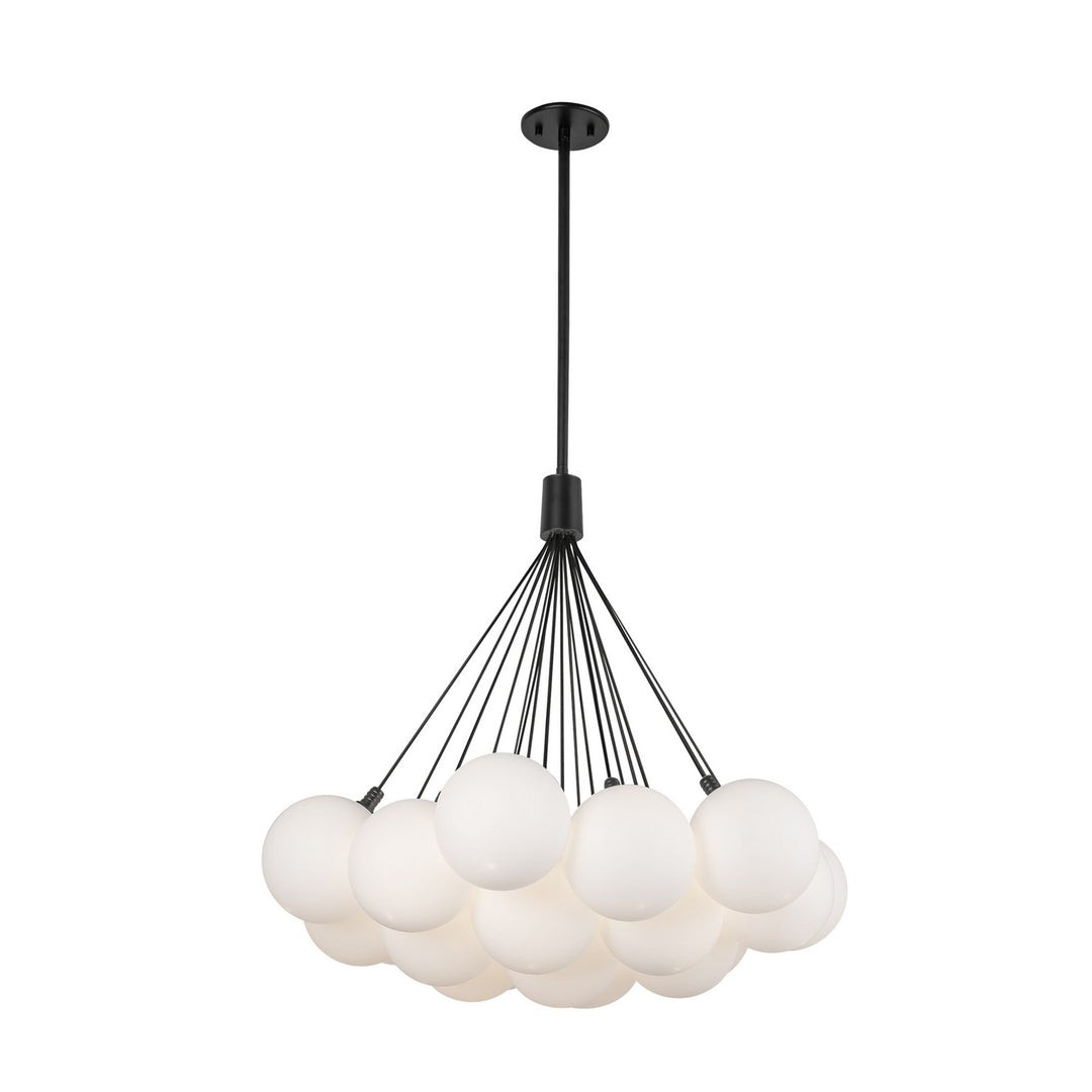 Kuzco Canada - CH3128-BK/OP - LED Chandelier - Bolla - Black/Opal Glass