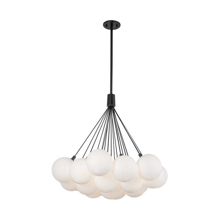 Kuzco Canada - CH3128-BK/OP - LED Chandelier - Bolla - Black/Opal Glass