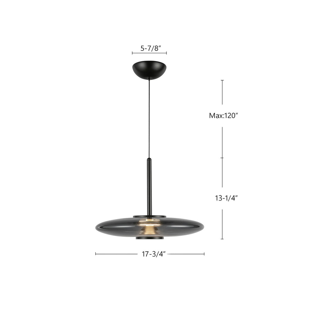 Kuzco Canada - PD37018-BK/SM-3WCCT-UNV - LED Pendant - Kyoto - Black/Smoked Glass
