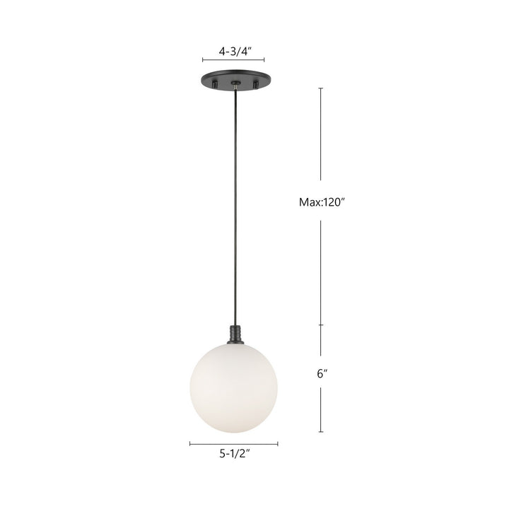 Kuzco Canada - PD3106-BK/OP - LED Pendant - Bolla - Black/Opal Glass