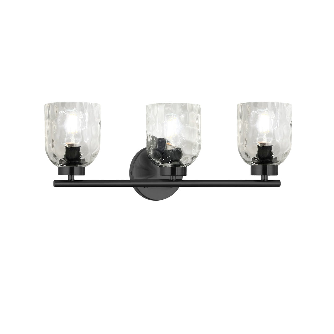Dainolite Canada - VLA-213W-MB-CLR - Three Light Vanity - Vallora - Matte Black