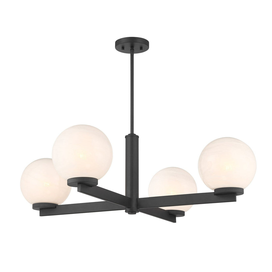 Meridian - M100123MBK - Four Light Chandelier - Matte Black