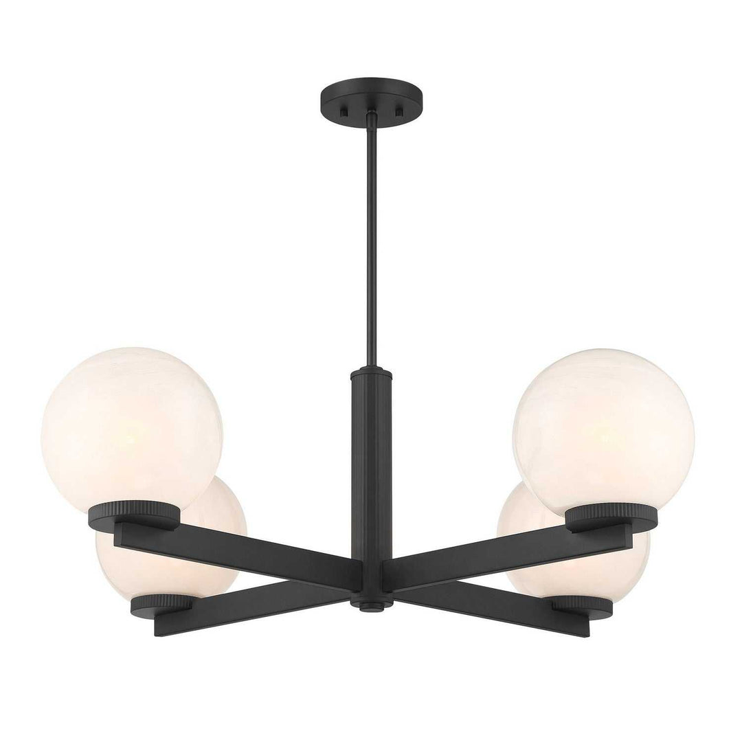 Meridian - M100123MBK - Four Light Chandelier - Matte Black