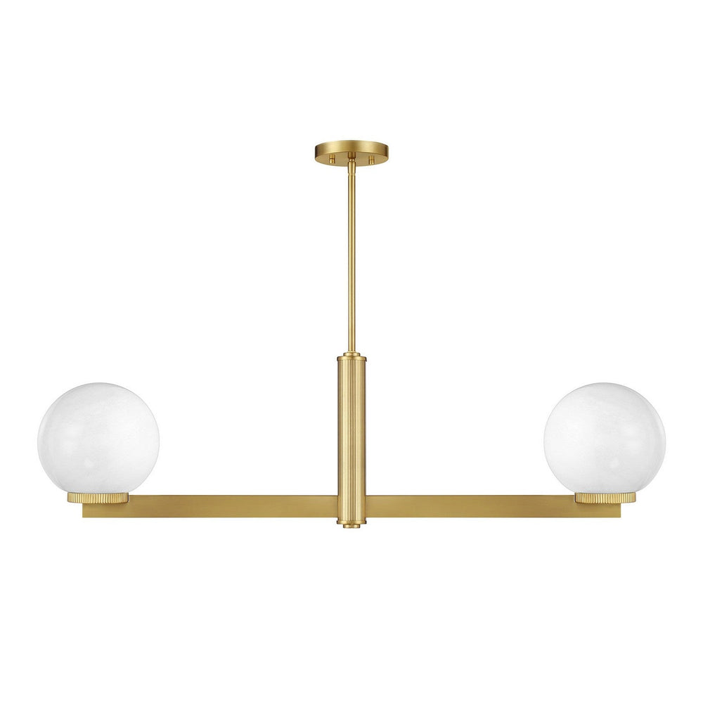 Meridian - M100124NB - Two Light Linear Chandelier - Natural Brass
