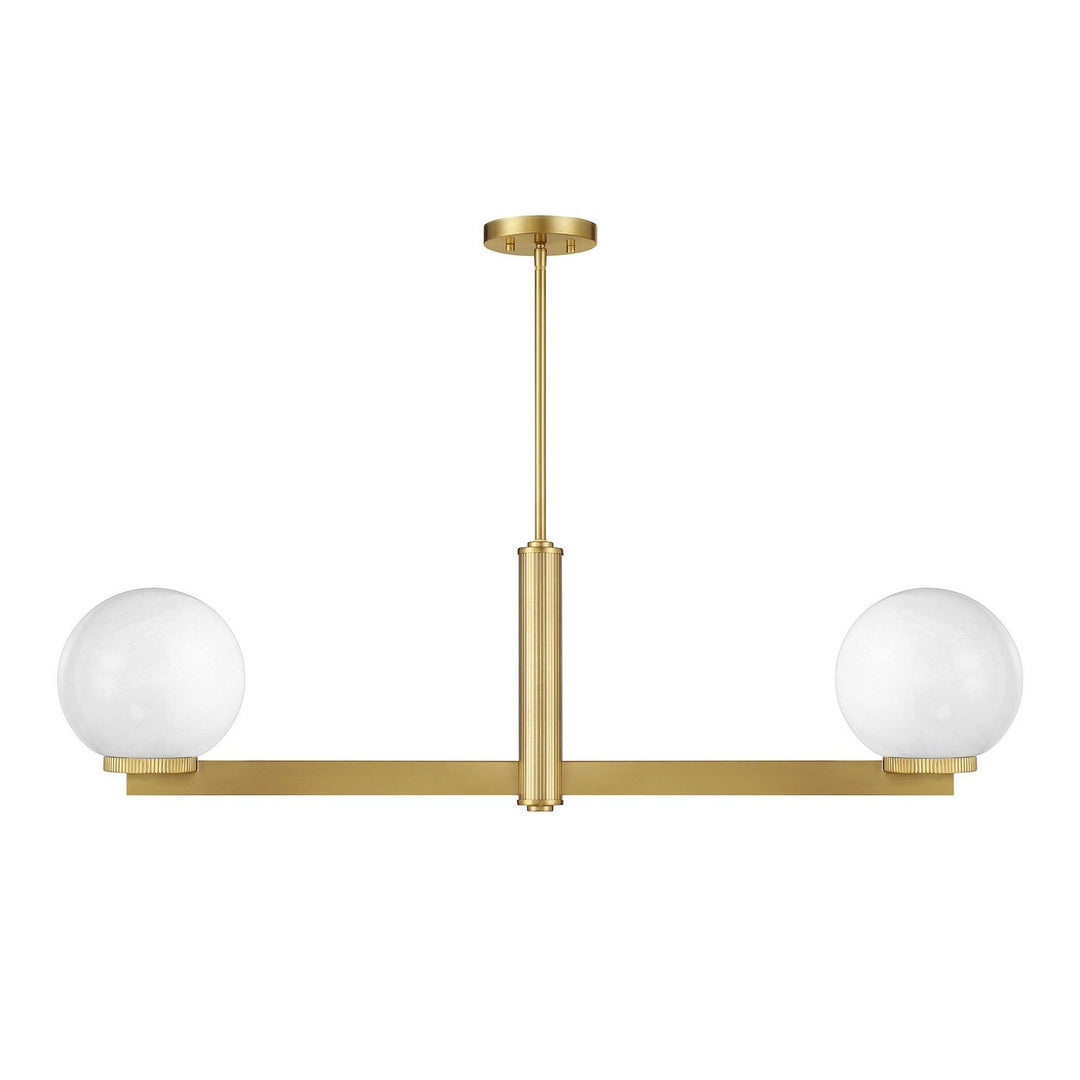 Meridian - M100124NB - Two Light Linear Chandelier - Natural Brass