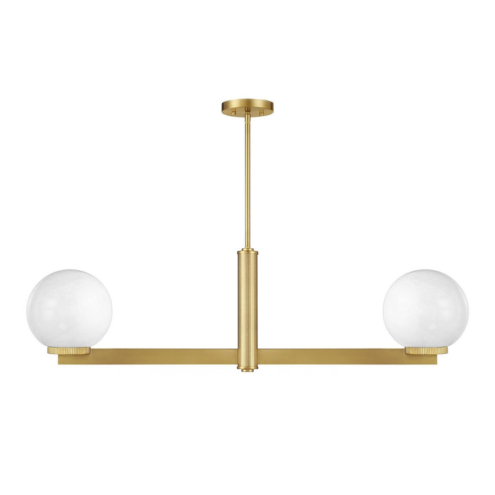 Meridian - M100124NB - Two Light Linear Chandelier - Natural Brass