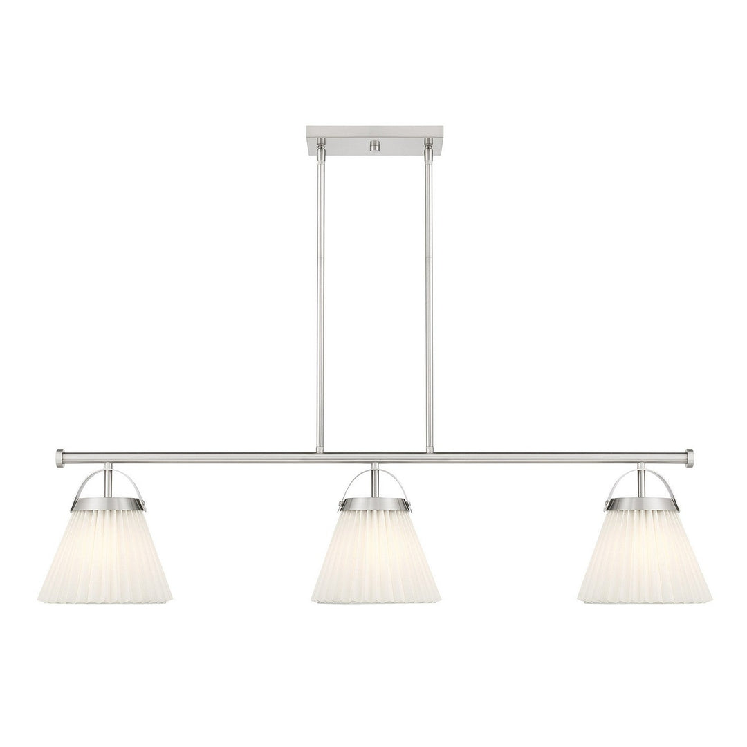 Meridian - M100125BN - Three Light Linear Chandelier - Brushed Nickel