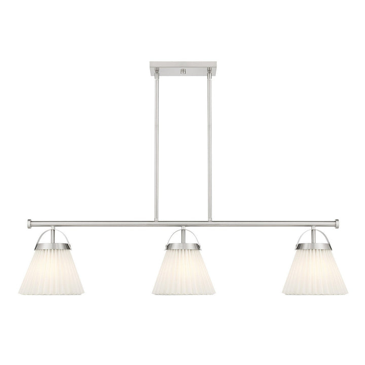 Meridian - M100125BN - Three Light Linear Chandelier - Brushed Nickel