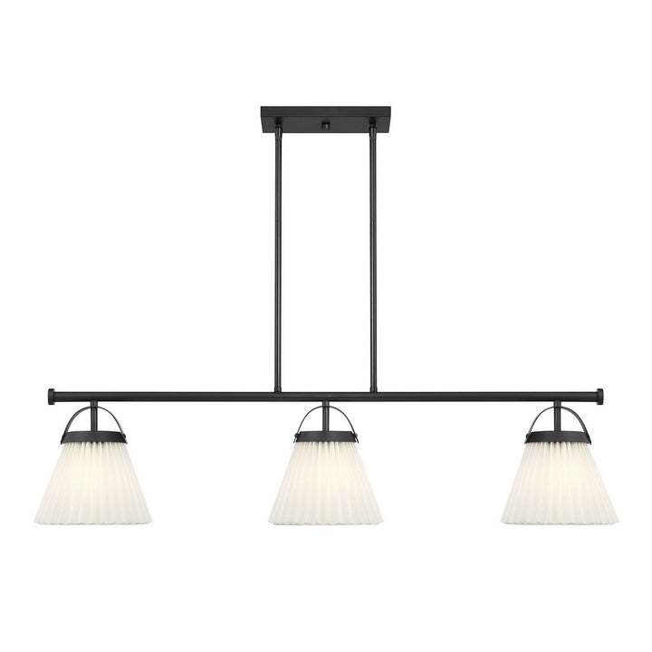 Meridian - M100125MBK - Three Light Linear Chandelier - Matte Black