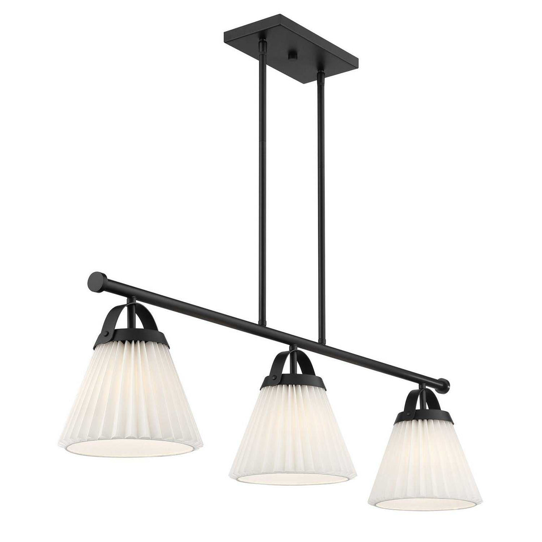 Meridian - M100125MBK - Three Light Linear Chandelier - Matte Black