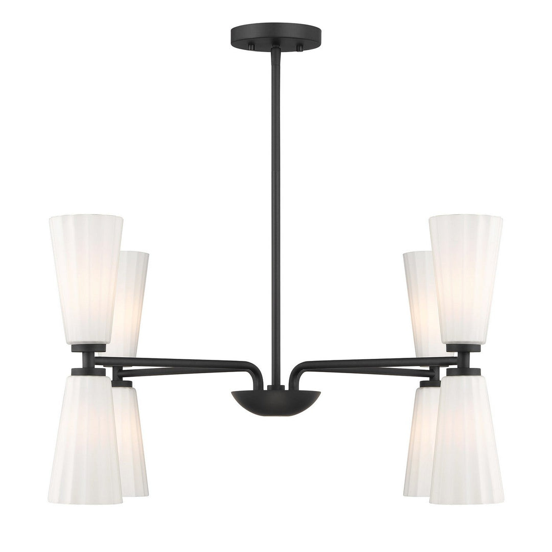 Meridian - M100126MBK - Eight Light Chandelier - Matte Black