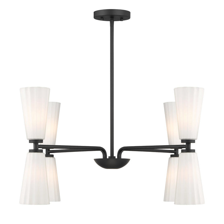 Meridian - M100126MBK - Eight Light Chandelier - Matte Black