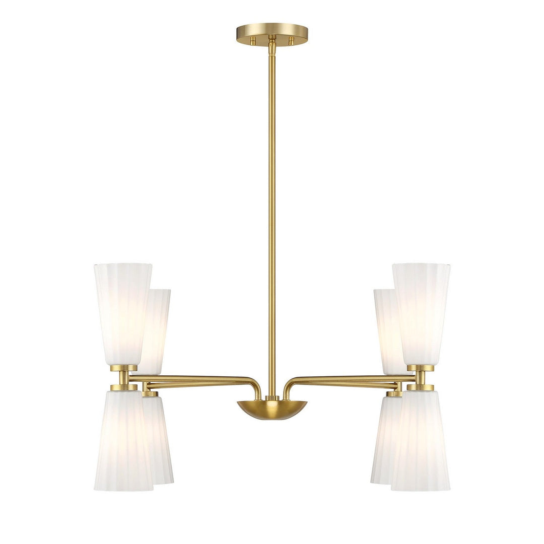 Meridian - M100126NB - Eight Light Chandelier - Natural Brass
