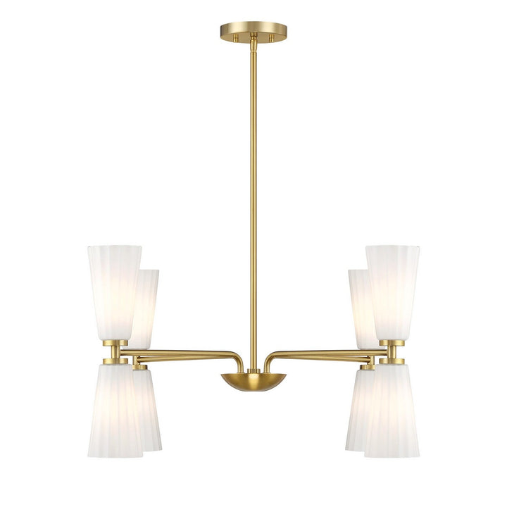 Meridian - M100126NB - Eight Light Chandelier - Natural Brass
