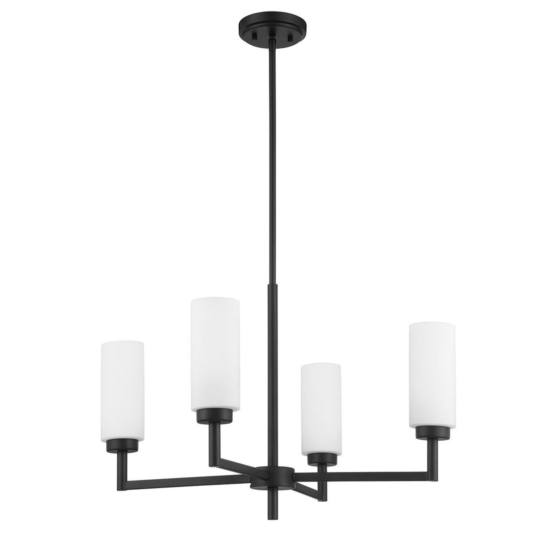 Meridian - M100129MBK - Four Light Chandelier - Matte Black