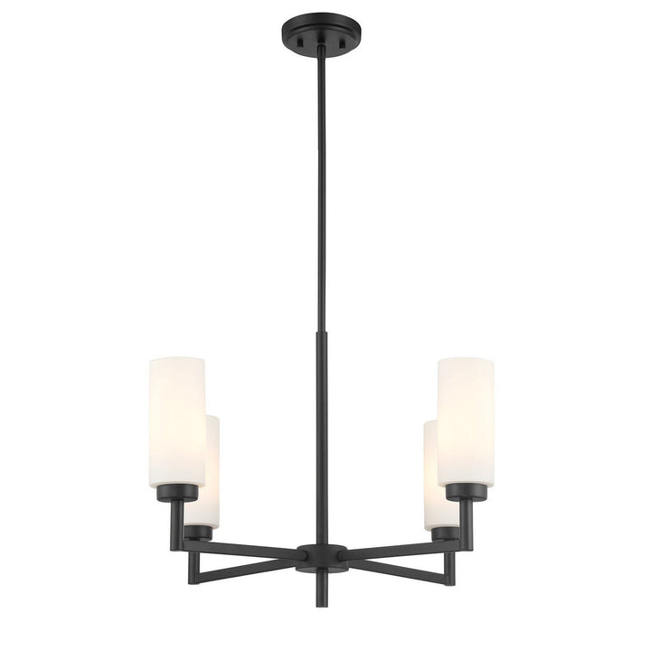 Meridian - M100129MBK - Four Light Chandelier - Matte Black