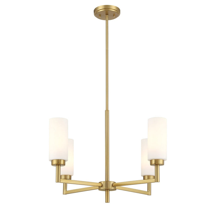 Meridian - M100129NB - Four Light Chandelier - Natural Brass