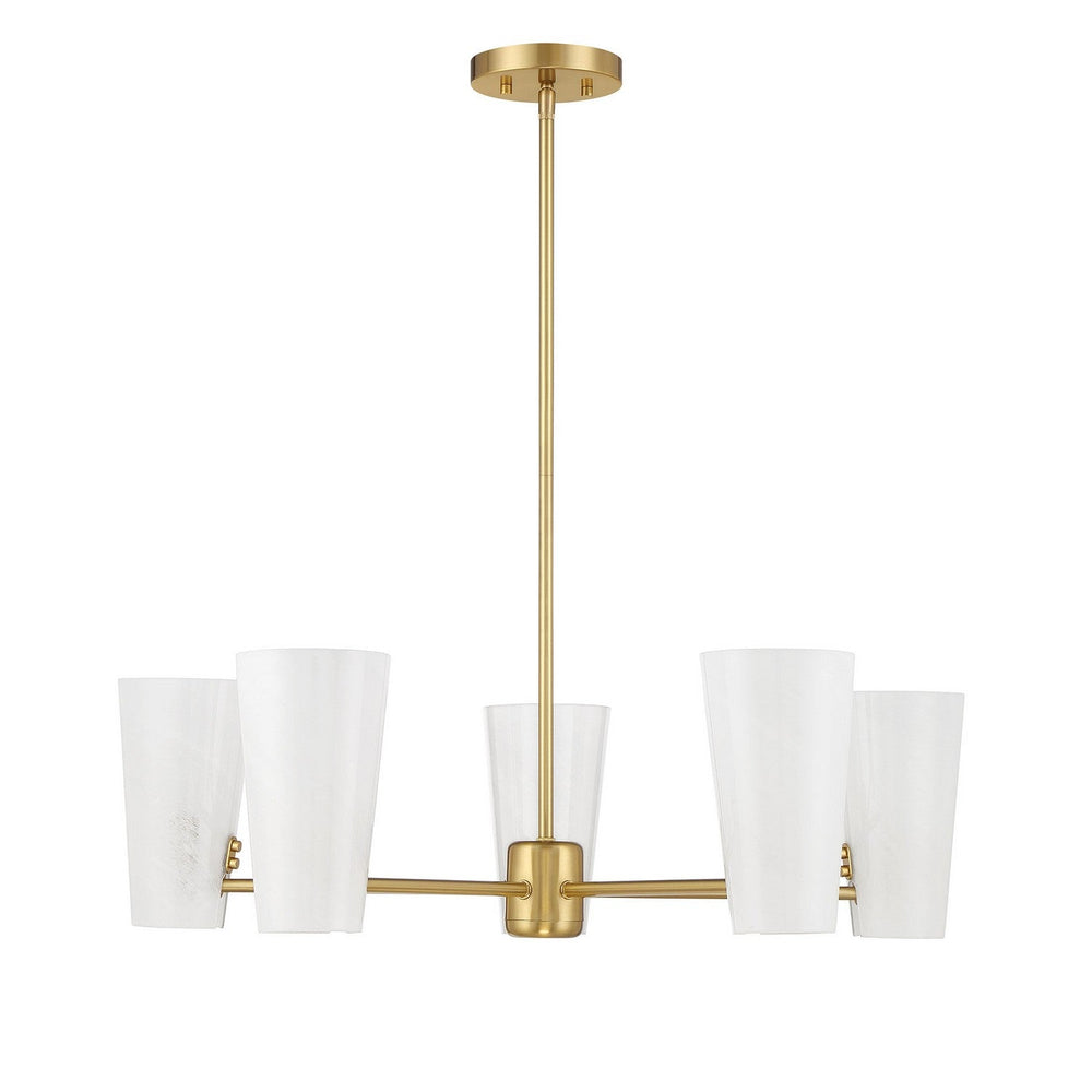 Meridian - M100130NB - Four Light Chandelier - Natural Brass