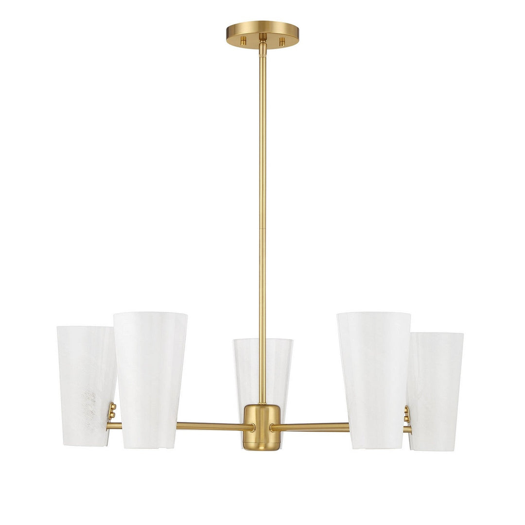 Meridian - M100130NB - Four Light Chandelier - Natural Brass