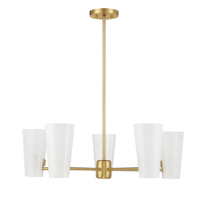 Meridian - M100130NB - Four Light Chandelier - Natural Brass
