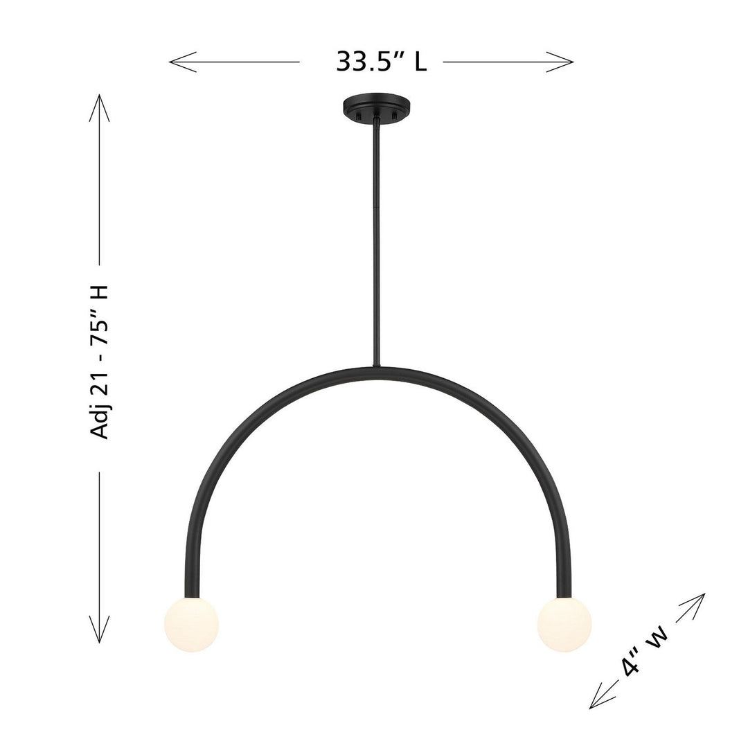 Meridian - M100132MBK - LED Chandelier - Matte Black