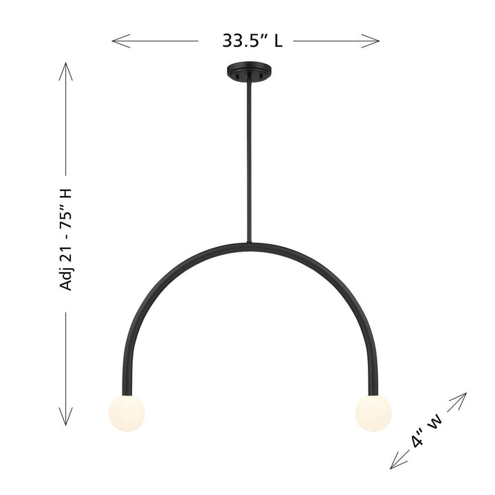 Meridian - M100132MBK - LED Chandelier - Matte Black