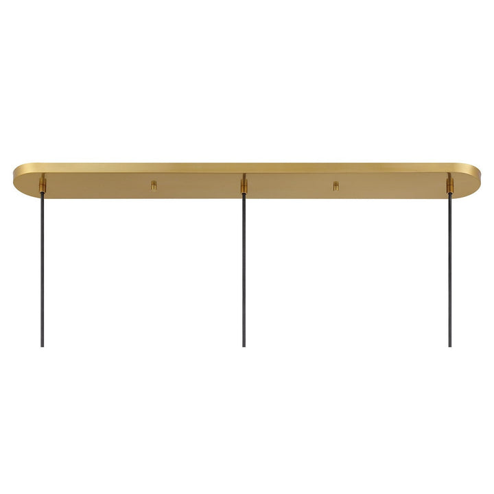 Meridian - M100134NB - Three Light Linear Chandelier - Natural Brass