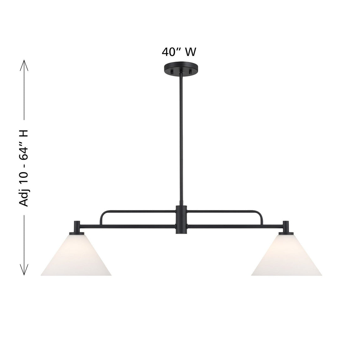 Meridian - M100136MBK - Two Light Chandelier - Matte Black